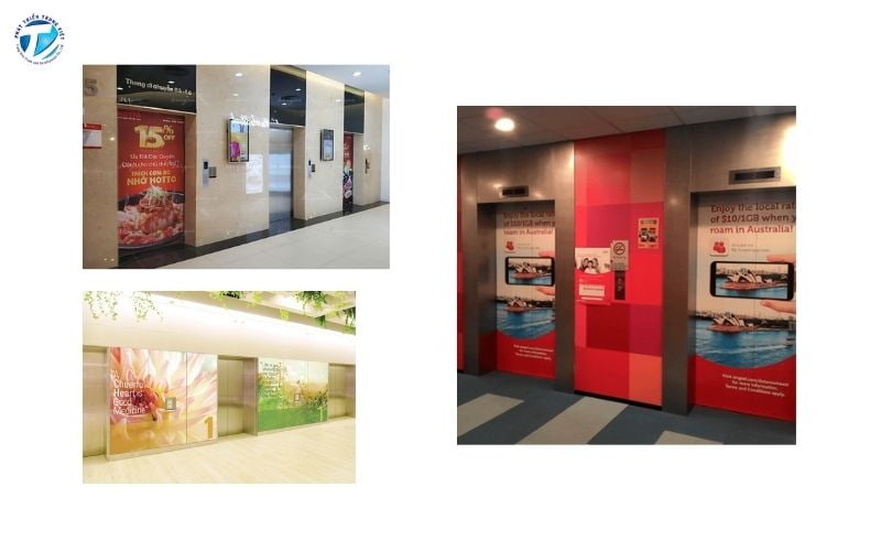 Decal dán cửa thang máy